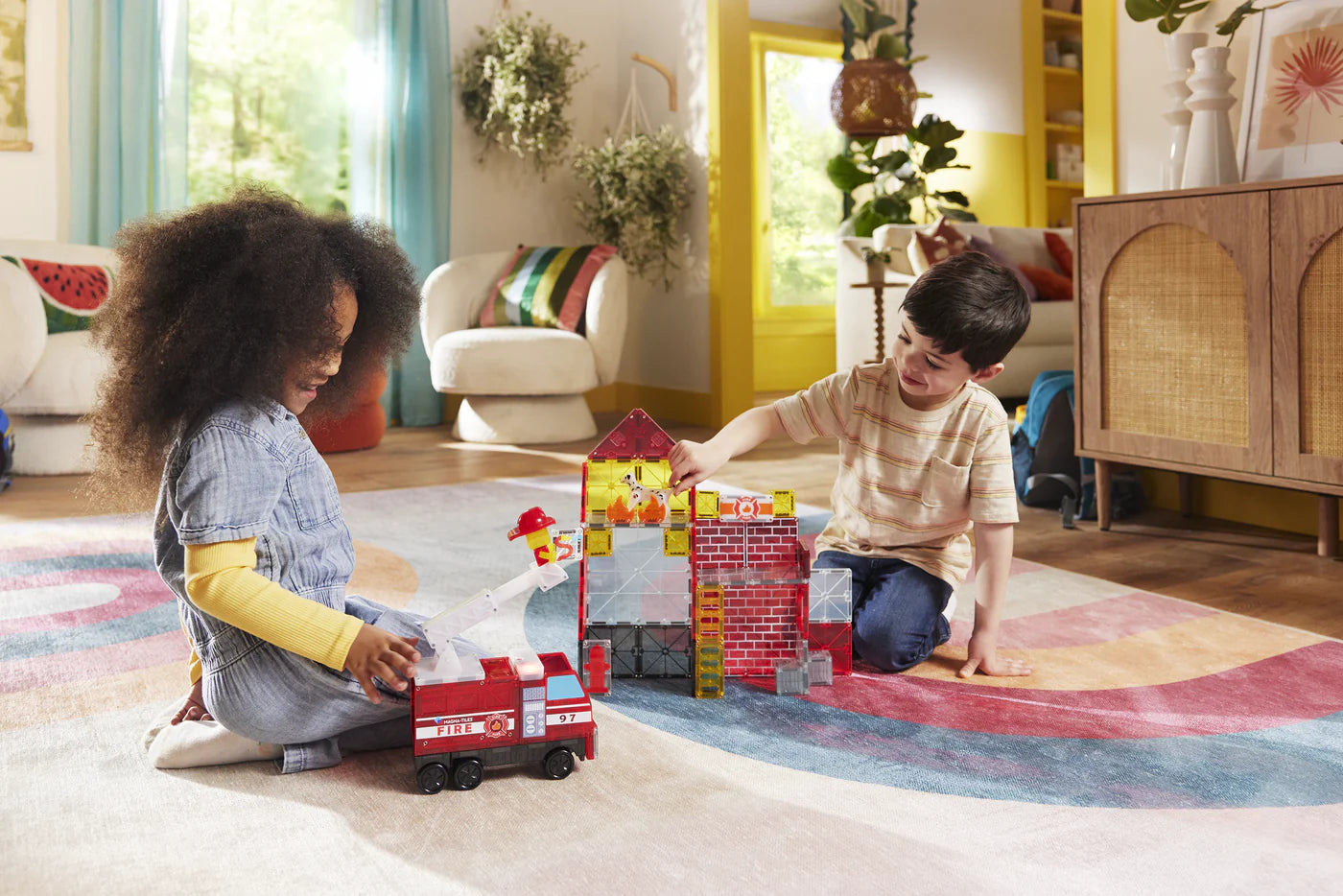 MAGNA-TILES - Fire Station - 50 Pieces