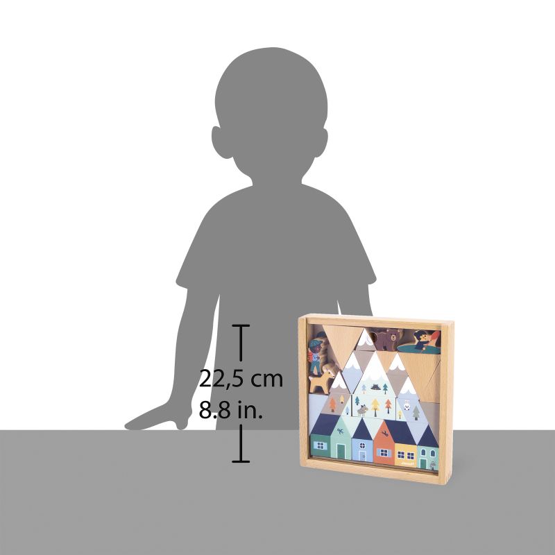 Janod Juego de 37 Bloques de Madera Valle Nevado