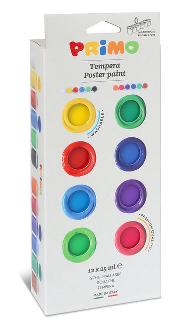 Primo Tempera premezclada 25 ml 12 colores surtidos