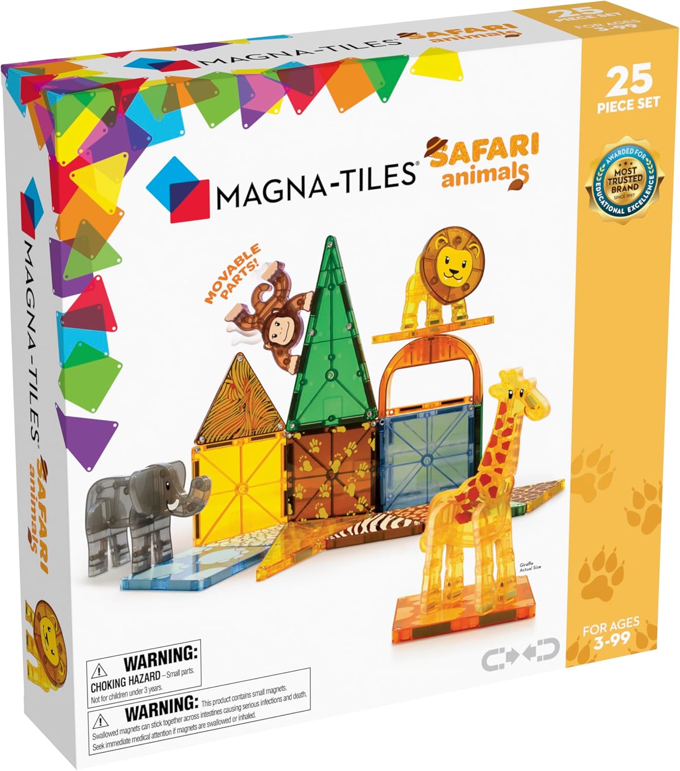 Magna-Tiles Animales de Safari Set 25 piezas