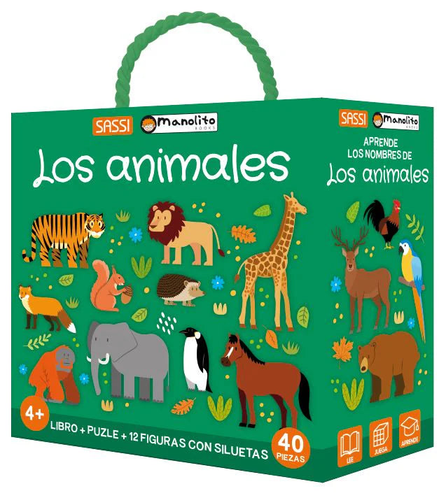 LOS ANIMALES (LIBRO + PUZLE + 12 FIGURAS CON SILUETAS)