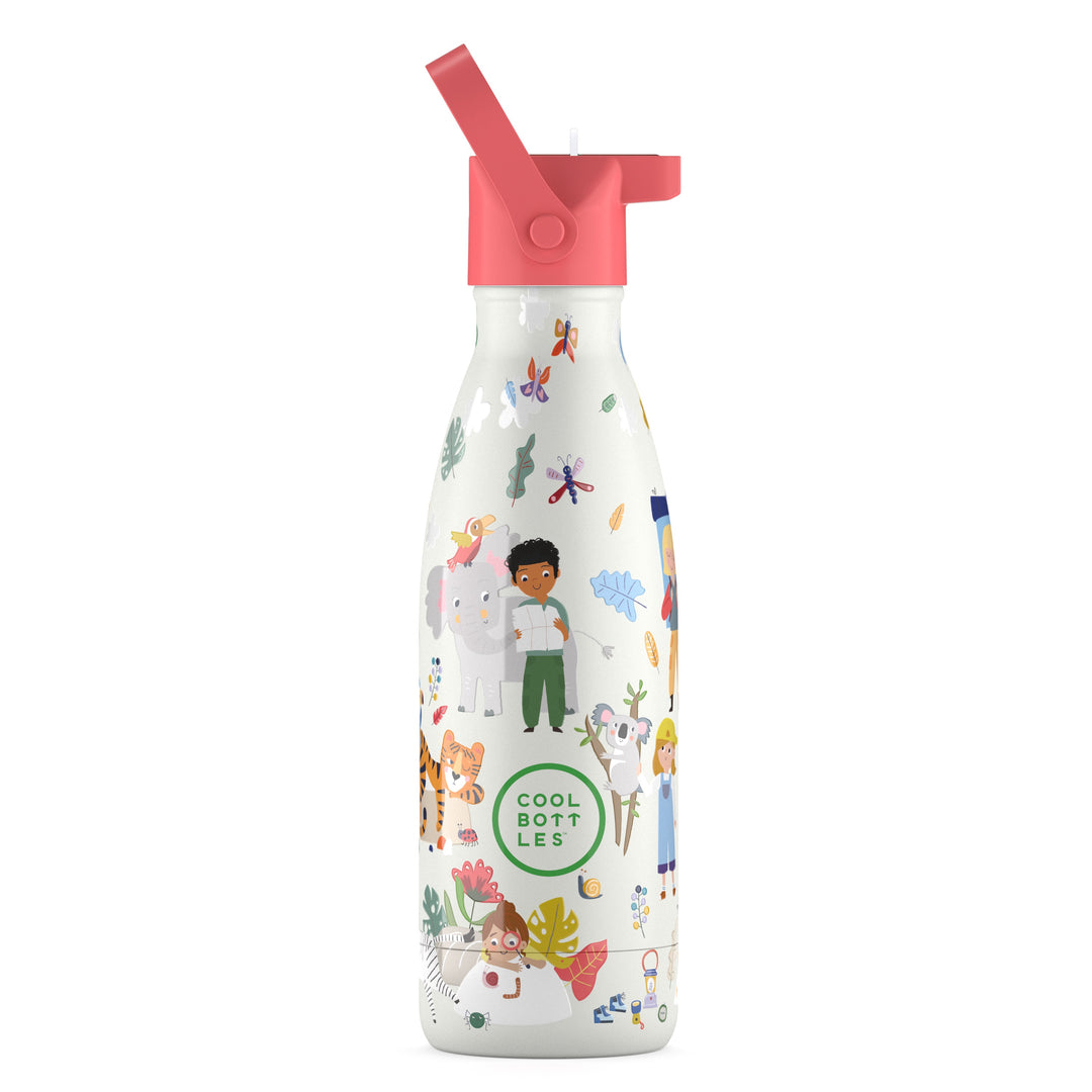Reusable Water Bottle for Kids - Cool Bottles - Curious Explorers - 350ml.