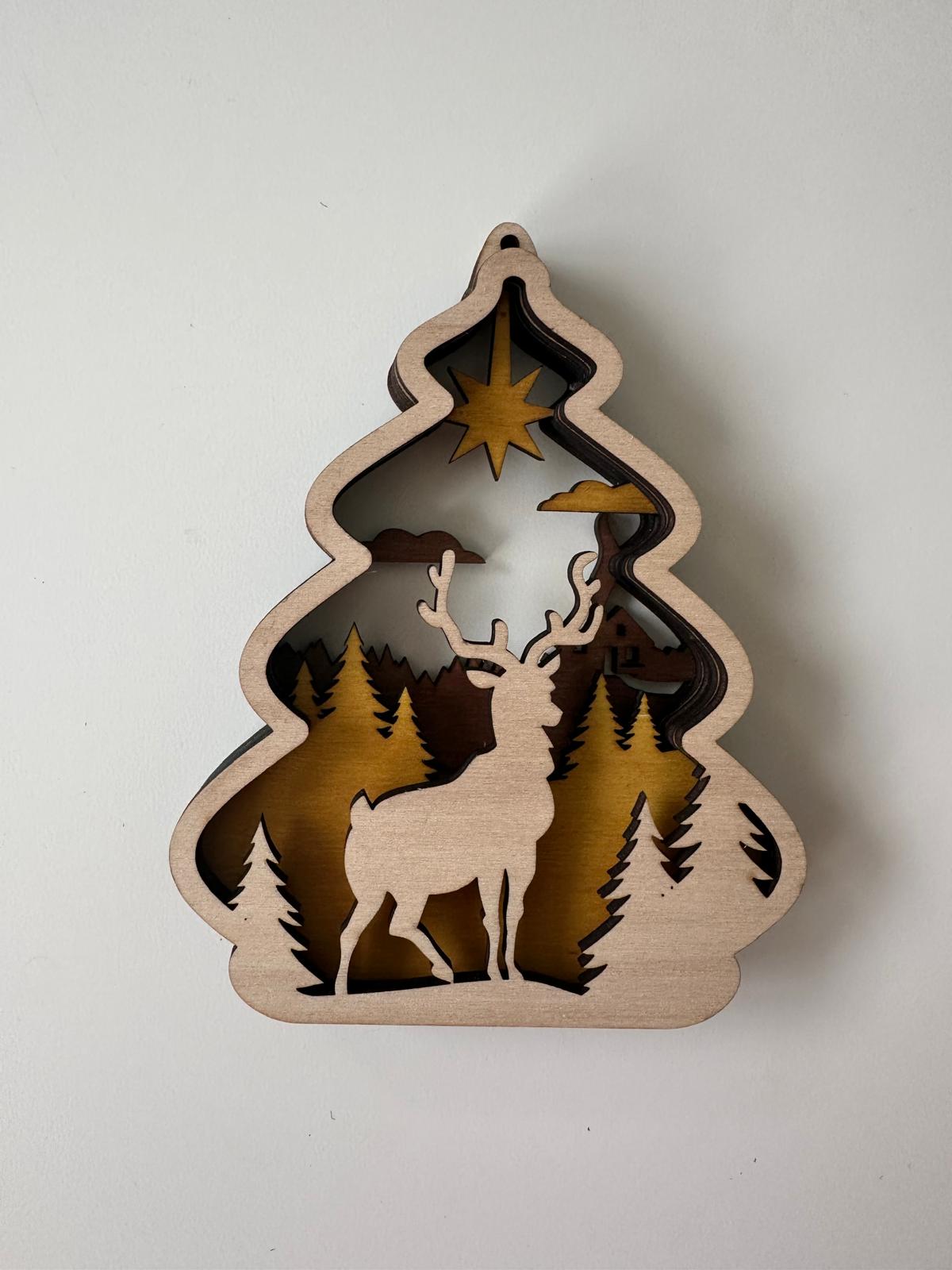 Adorno de Navidad de Madera Ciervo