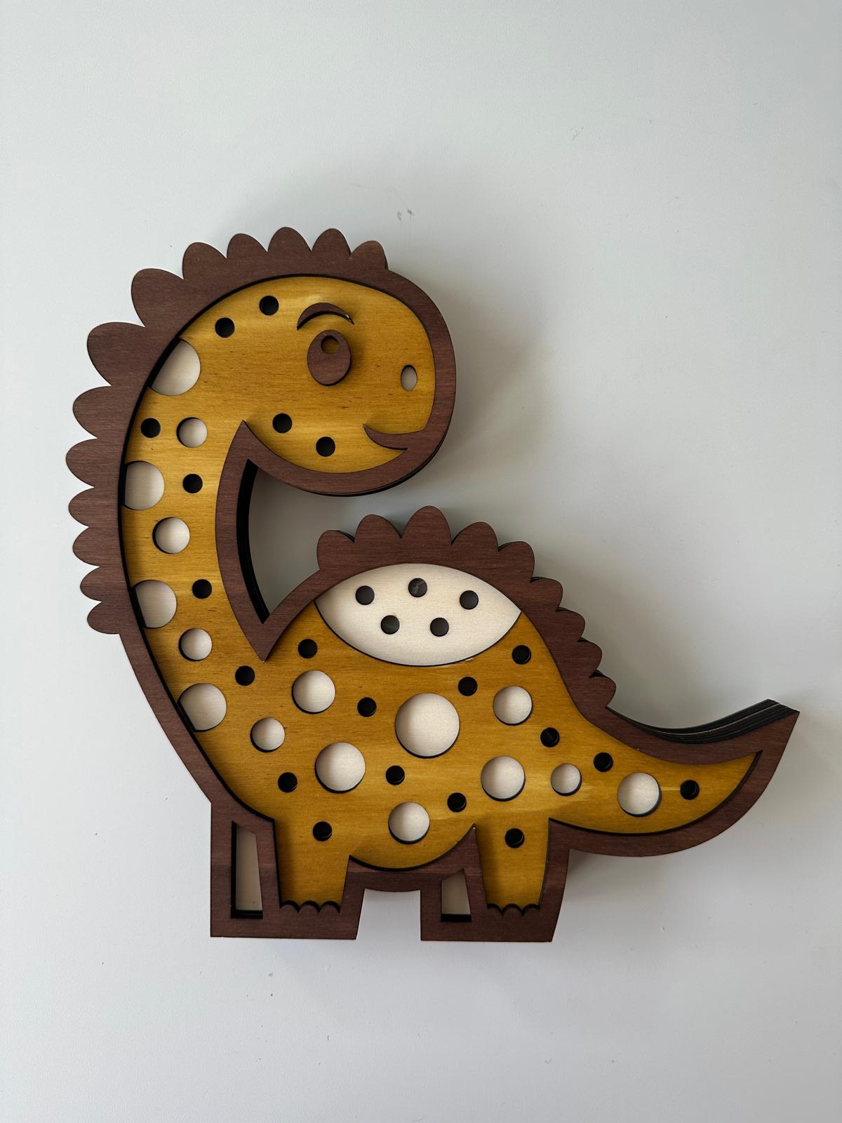 Wooden LED Lamp - Dinosaur