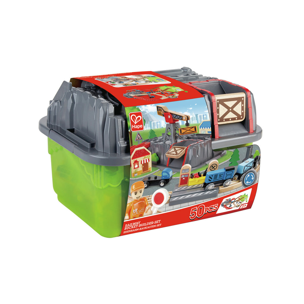 Hape - Railway Building Blocks Set. Trains