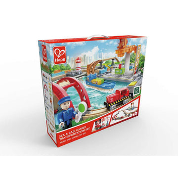 Hape - Rail & Road Cargo Set. Trains