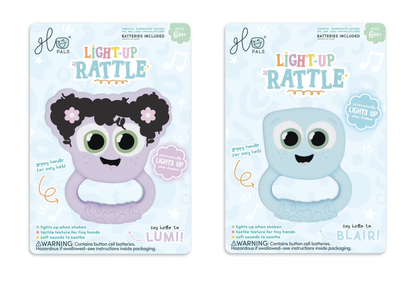 Glo Pals sonajero Mordedor con Luz Azul