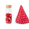 Petit Boum Botella Sensorial Mi Primer Juguete con Sonido y Pañuelo de Topos