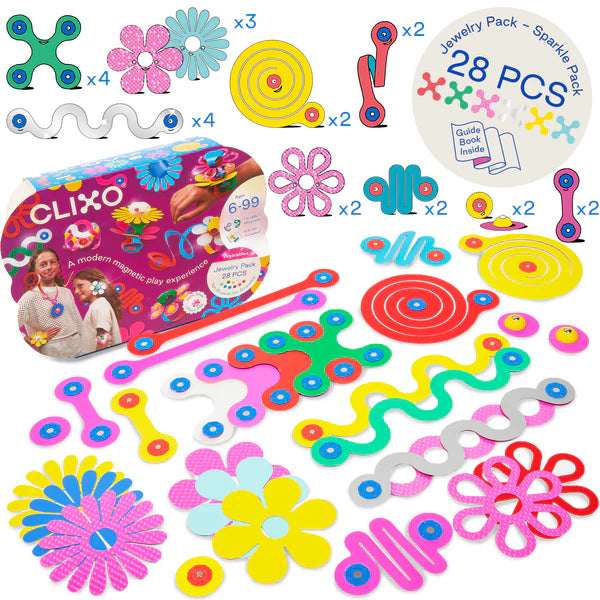 Clixo Jewellery Pack - Juego de juguetes magnéticos de construcción