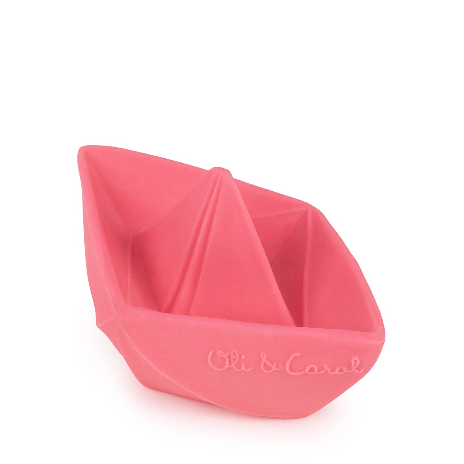 Barco Origami Rosa Juguete Baño Mordedor Bebé Oli &amp; Carol