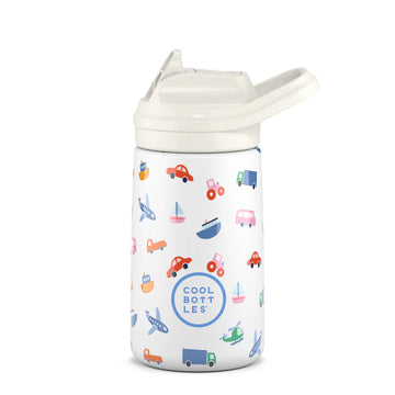 Botella de agua reutilizable para niños - Cool Bottles - Little Wheels - 350ml. 
