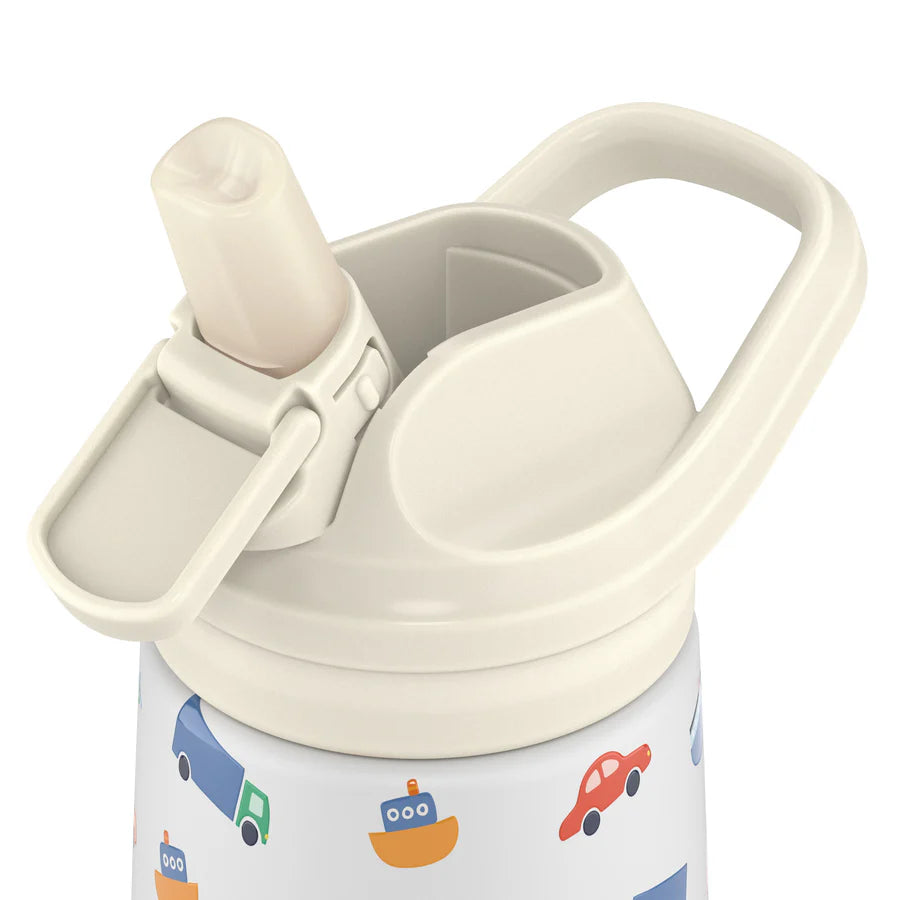 Botella de agua reutilizable para niños - Cool Bottles - Little Wheels - 350ml. 