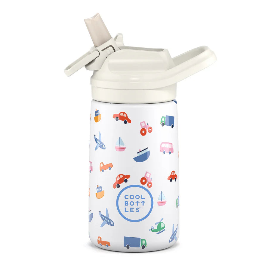Botella de agua reutilizable para niños - Cool Bottles - Little Wheels - 350ml. 