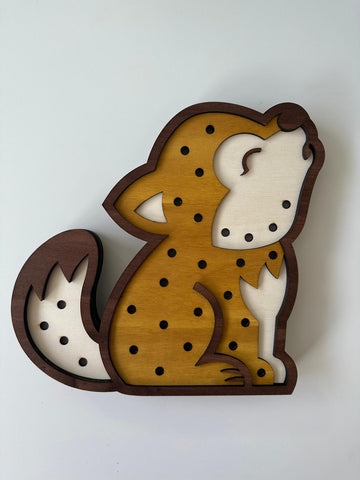 Wooden LED Lamp - Wolf