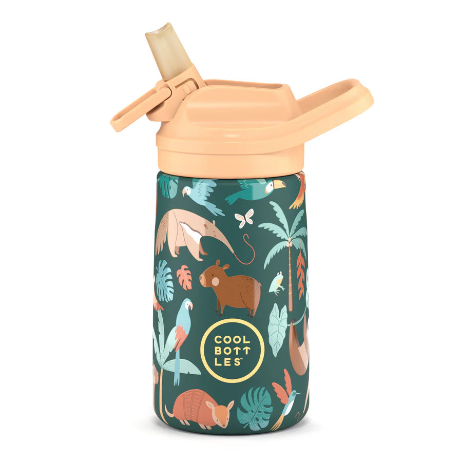 Reusable water bottle for kids - Cool Bottles - Rainforest Refuge - 350ml.
