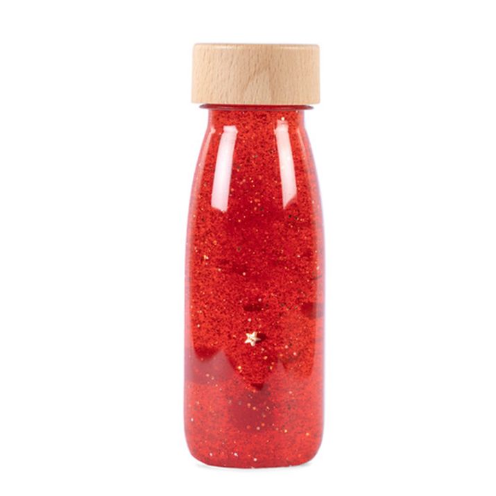 Petit Boum Botella Sensorial Flotante Roja – brincaluz