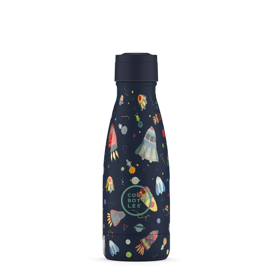 Reusable Water Bottle for Kids - Cool Bottles - Space Rockets - 260ml.