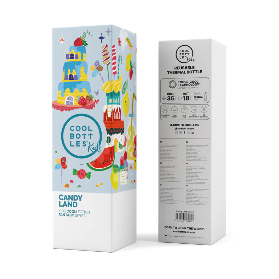 Botella de agua reutilizable para niños - Cool Bottles -Candy Land 350ml. 