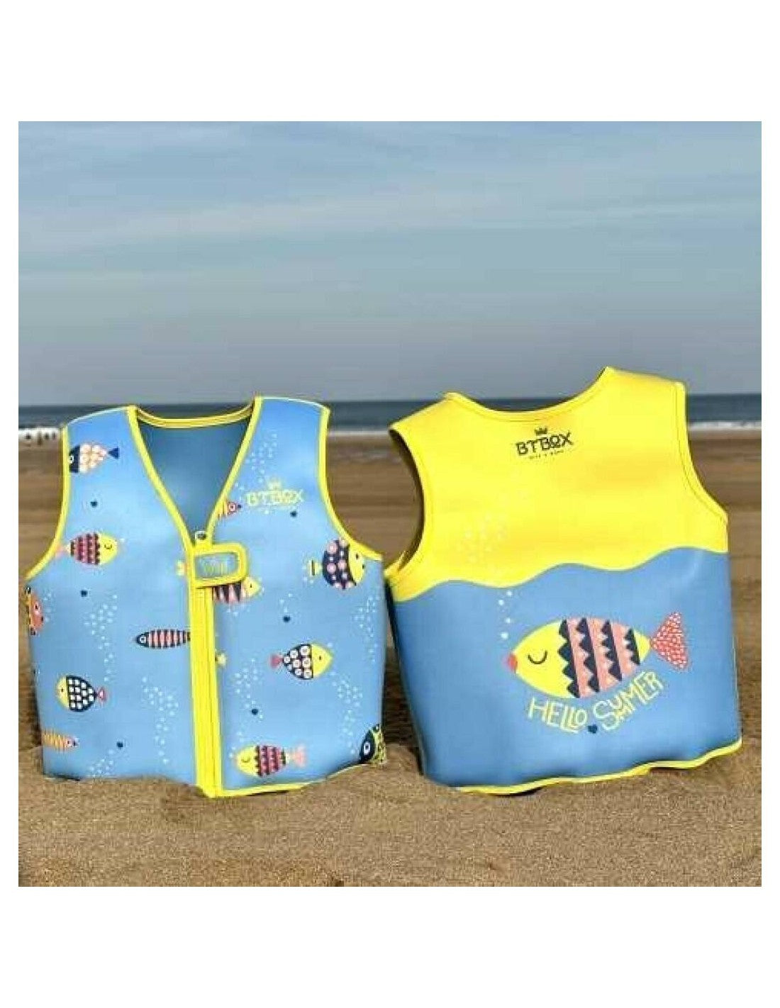 CHALECO DE NATACIÓN BTBOX 2025 Peces – TALLA M - 19 - 30 Kg.