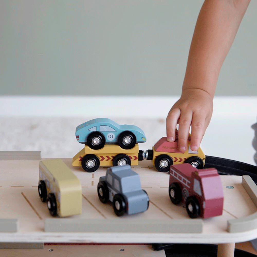 Little Dutch Pack de 9 Vehículos de Madera - Coches