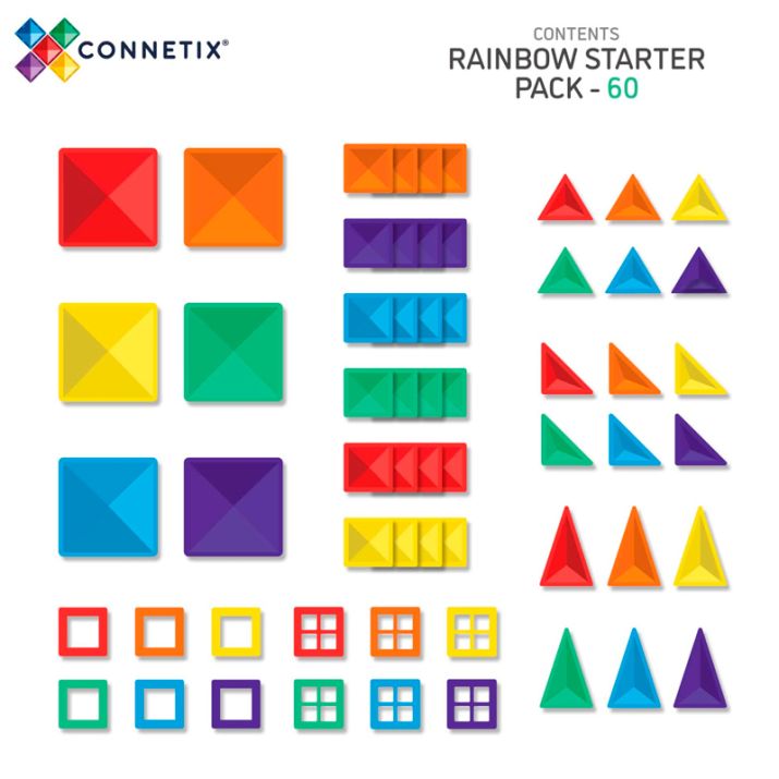 Connetix Rainbow 60 Piece Starter Pack