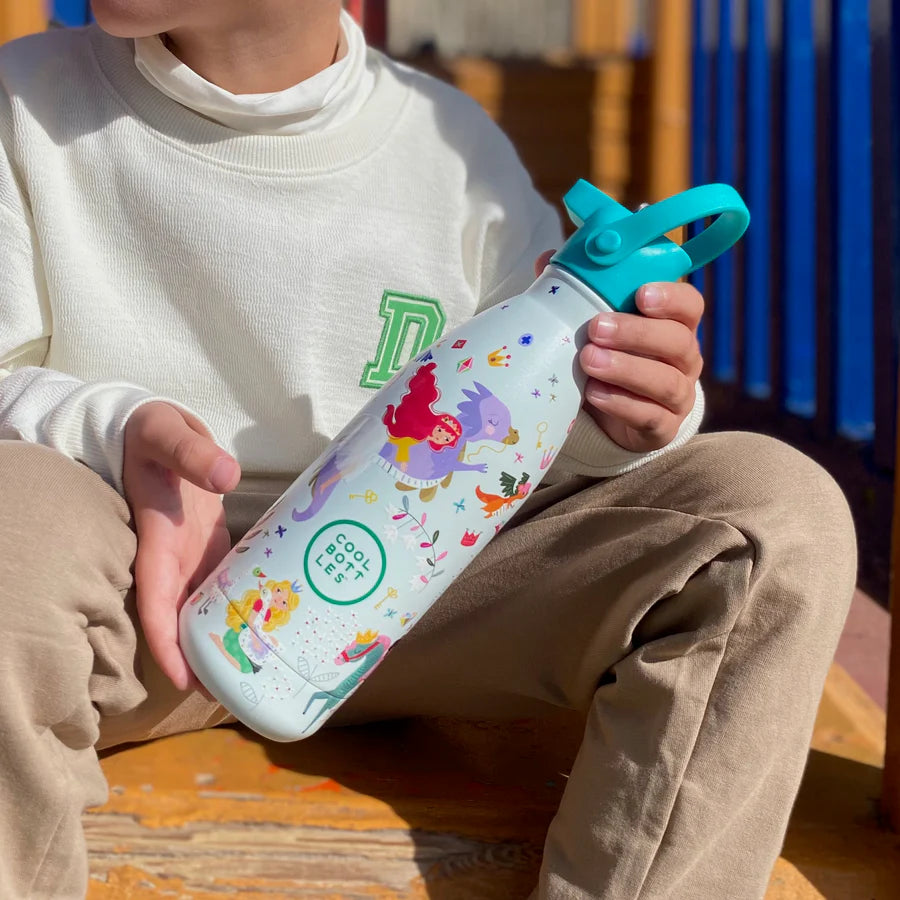 Botella de agua reutilizable para niños - Cool Bottles - Reino de Princesas 350ml. 