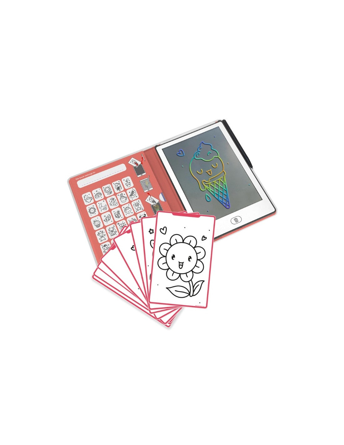 LCD Drawing and Writing Tablet with Kawaii Templates