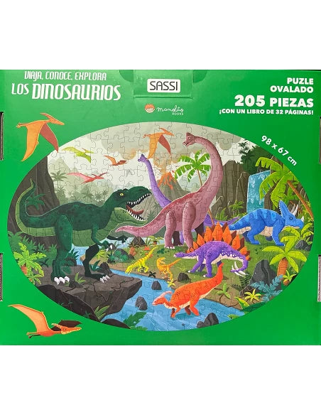 Dinosaur Puzzle Book: Travel, Learn, Explore 205 Pieces