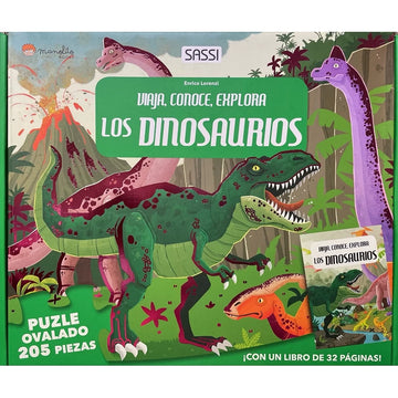 Dinosaur Puzzle Book: Travel, Learn, Explore 205 Pieces