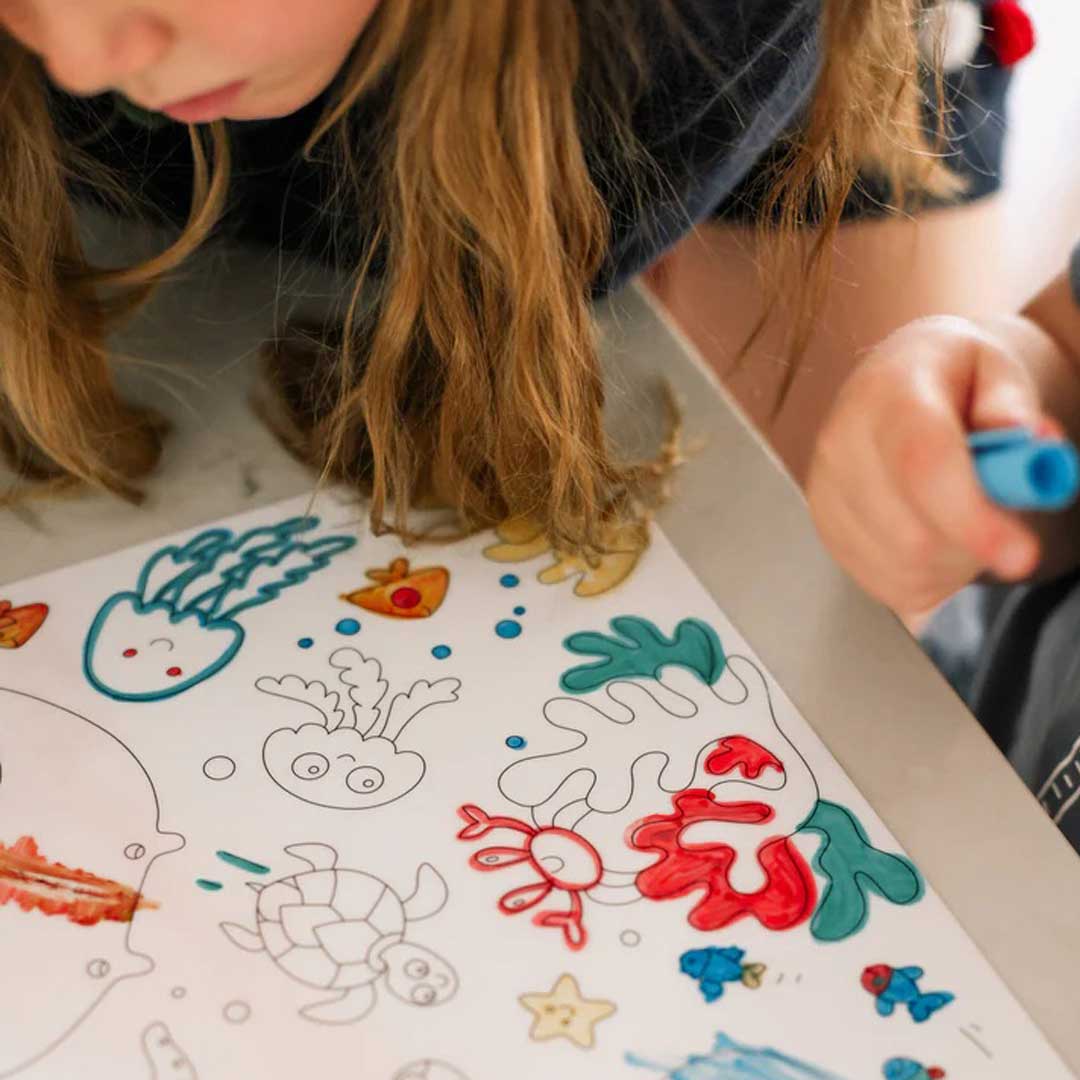 SCRIBBLE UNDER THE SEA Silicone Mat 4 Markers