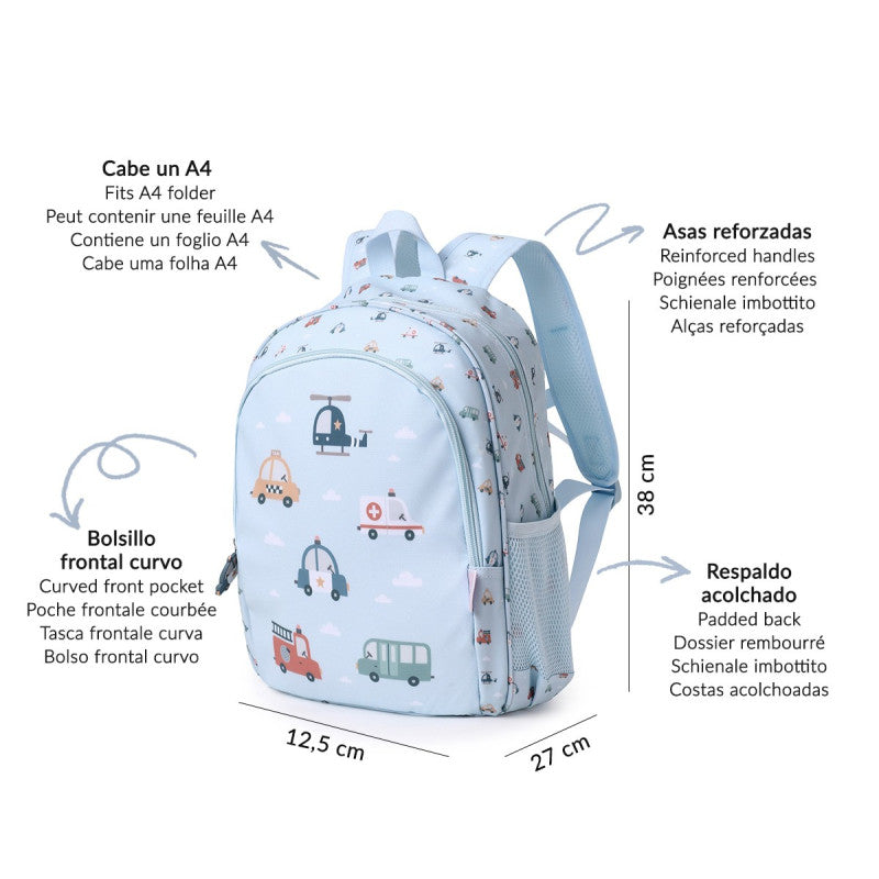 Mochila Mediana Tutete Coches 38 cm
