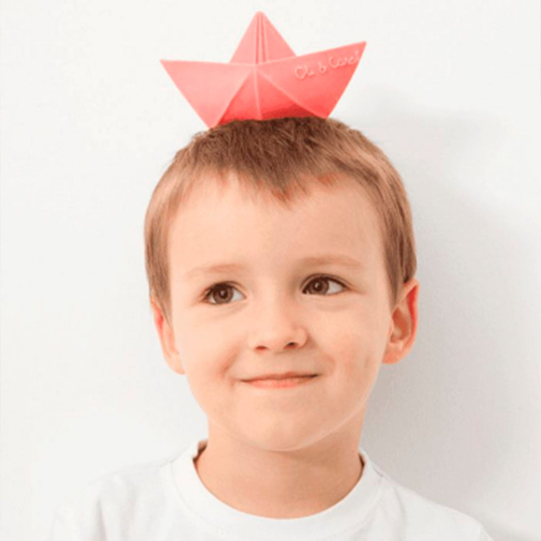 Pink Origami Boat Bath Teether Toy Baby Oli & Carol