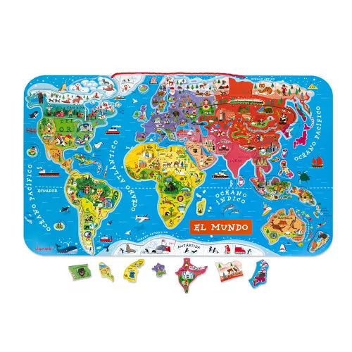 Janod Magnetic World Atlas Puzzle Spanish