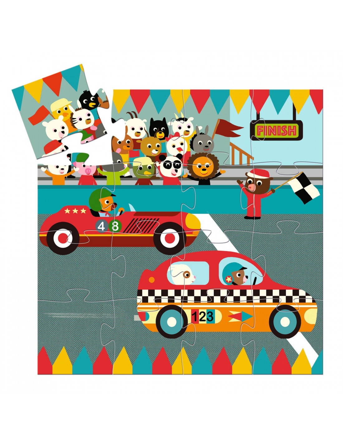 Silhouette puzzle Race car