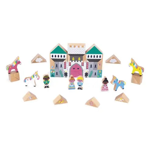 Janod Enchanted Kingdom 37-Piece Wooden Blocks Set