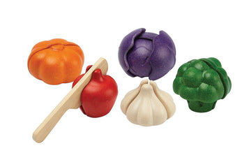 Plantoys 5-Color Wooden Vegetables