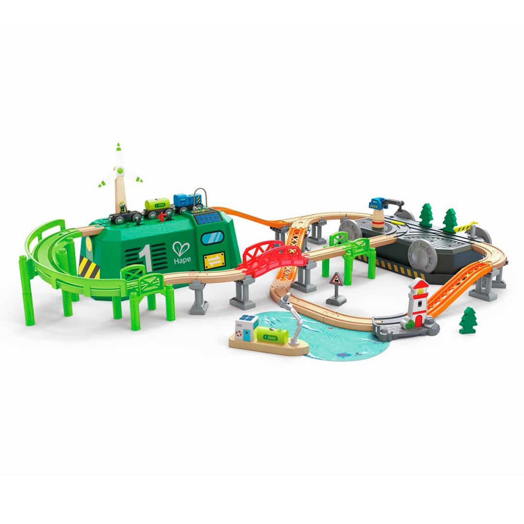 Hape - SET DE TREN ENERGÍA ECO EN CUBO