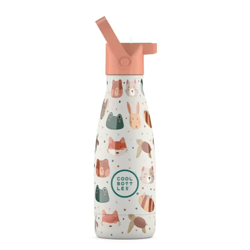 Botella de agua reutilizable para niños - Cool Bottles - Amantes de los animales  260ml.