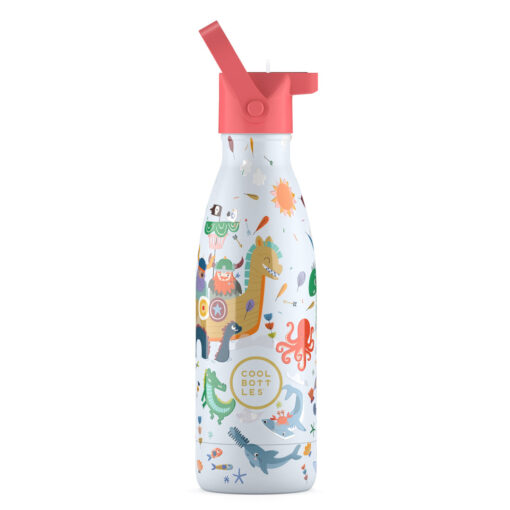 Botella de agua reutilizable para niños - Cool Bottles - Vikingos 350ml. 