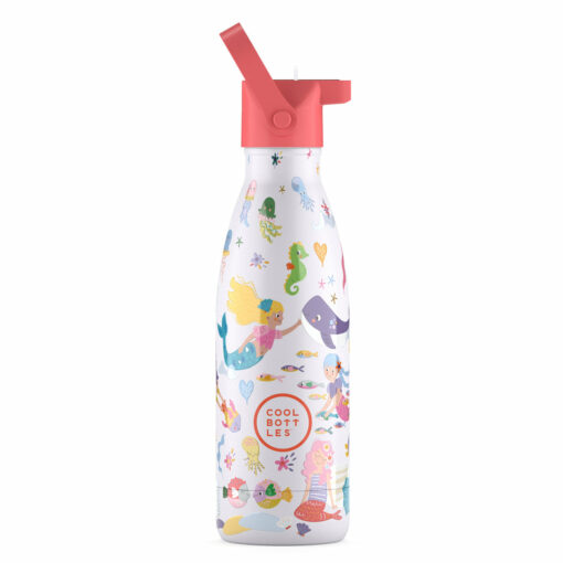 Botella de agua reutilizable para niños - Cool Bottles - Sirenas 350ml. 
