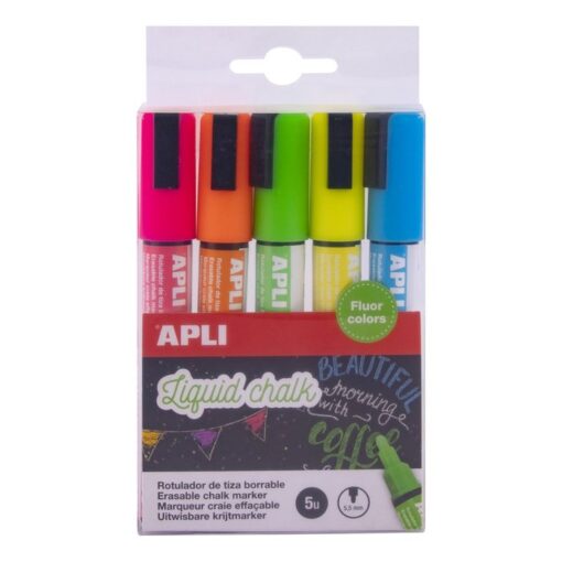 Apli Rotulador de Tiza Borrable Fluor