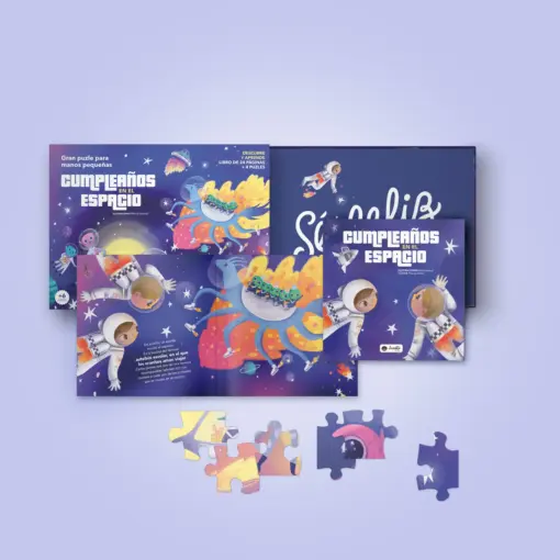 CUMPLEAÑOS EN EL ESPACIO PUZZLE + LIBRO - Imagen 2