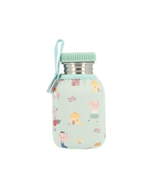 Tutete Botella Acero con Funda Los 3 Cerditos 350ml.