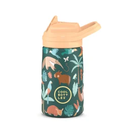 Botella de agua reutilizable para niños - Cool Bottles - Rainforest Refuge - 350ml. 