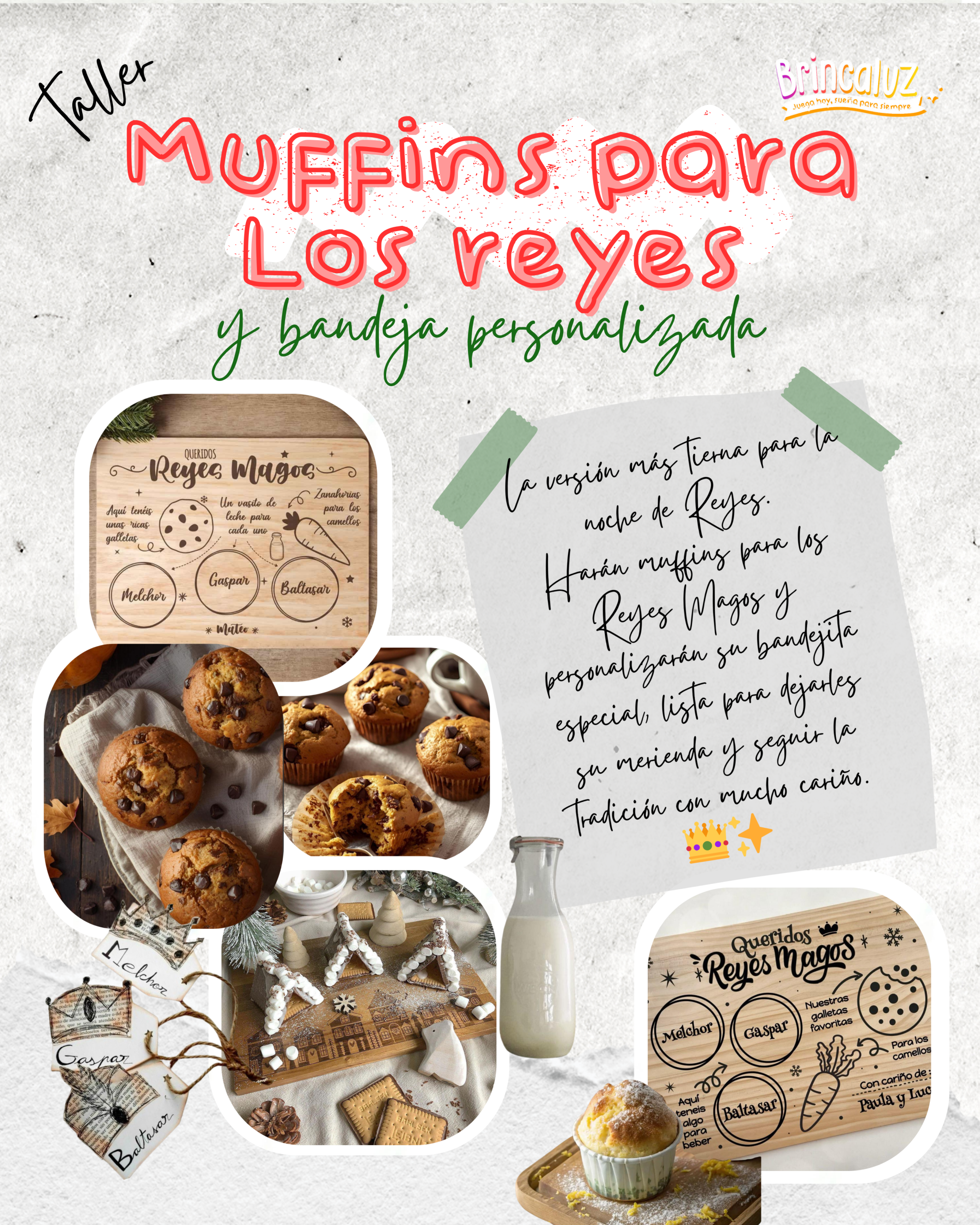 Muffins para los Reyes Magos y bandeja personalizada
